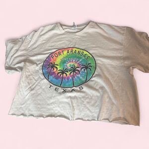 Pro Delta Adult L White Port Aransas Texas Stay Salty Tie Dye Graphic Tee